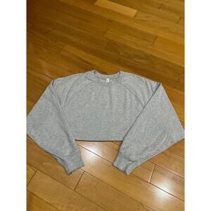 ALO Yoga Oversized Grey Cropped Crewneck - Women’s Size Medium